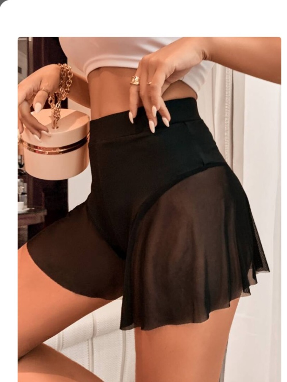 2/30$๐ฅBlack High-Waist Tulle Ruffle Skort